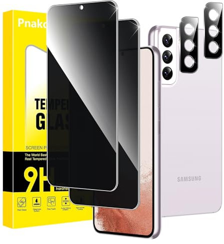 Pnakqil Verre Trempé Anti Espion pour Samsung Galaxy S22 5G Protection Ecran avec Protecteur Objectif Camera,Vitre Trempe Privacy Film avec Angle de Confidentialité 28 Degrés,2+2 pièces