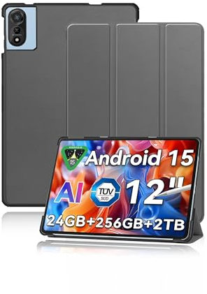 Custodia per tablet Blackview Mega 2 da 12 pollici 2025, yystao Slim Stand Tri-Fold Custodia protettiva rigida compatibile con Blackview Tablet Mega 2, antiurto e antipolvere, grigio