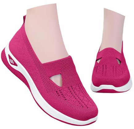 Chaussure De Sport Femme Orthopédiques Mode Air Running Course Chaussures sans Lacet Ete Outdoor Casual Mesh Respirant Confort Legere Sneakers Chaussures De Marche AntidéRapantes à Coussin