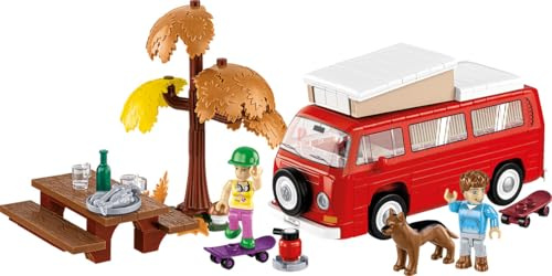 COBI Volkswagen T2b Feuerwehrwagen, Maßstab 1:35, 162 Teile | Bedruckt (Pad Printed), Original Volkswagen Lizenz, Feuerwehrwagen, Blaulicht, Hergestellt in der EU, ab 6 Jahren