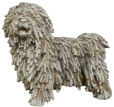 Dog Figurine Ornament Komodor Puli Curly Dreadlocks Quirky Resin Home Decor