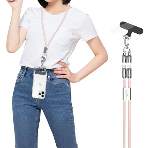 ANSMANN Handykette universal, Lanyard USB C Kabel 120cm, Handyband zum umhängen, Schnellladekabel als handyband, USB C Handy-Umhängeband, geeignet für alle Smartphones, Crossbody-Kette
