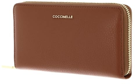 Coccinelle Leder Geldbörse Metallic Soft Wallet Grained Leather Cognac braun