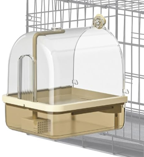 Vibhgtf Indoor Vogelbad – Käfigbadewanne mit Sitzstange, Robustes Kauresistentes Bad, Automatisches Vogelbad | Zubehör für Reisen, Ausstellung, Brut, Voliere, Singvögel