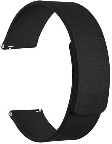 WOCCI 20mm Magnetisches Uhrenarmband, Silikon mit Holzmaserung, Schnellverschluss (Schwarz)