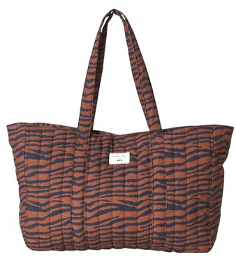 VERTBAUDET Wildlife Totebag aus Baumwollleinen, Mahagoni, one size, Klassisch