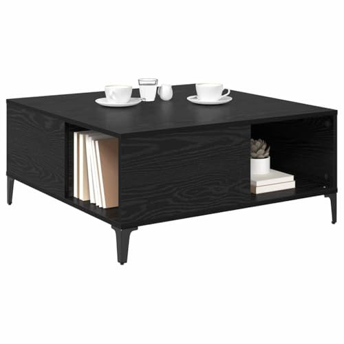 vidaXL Couchtisch Schwarz Eichen-Optik 80 x 80 x 36,5 cm Holzwerkstoff