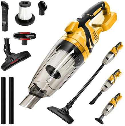 Handheld Vacuum Cleaner for Dewalt 18-20V Battery (No Battery), 4 in 1 36000RPM Handheld Hoover 10Kpa Portable Rechargeable Dust Buster Built-in LED light with 1 HEPA Filter for Interior Auto