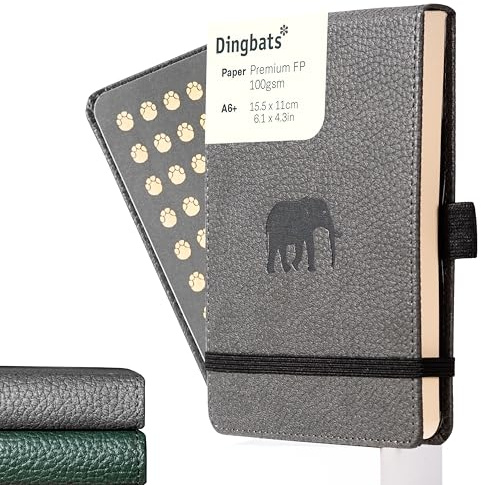 Dingbats* - Tierwelt Reporter Notizbuch A6 Gepunktet - Hardcover PU Leder Journal für Arbeit, Reisen -Elastischer Verschluss, Stifthalter, Lesezeichen