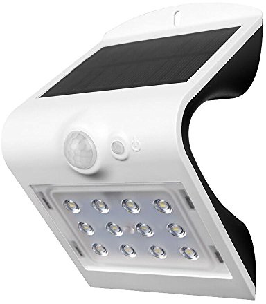 V-TAC 1.5W LED Solar-Wandleuchte - weiß + schwarzes Gehäuse, 220Lumen, PIR-Bewegungssensor, kabellos, solarbetrieben, IP65 wasserdicht, ABS & PC-Gehäuse - Ideal für Gärten, Einfahrten & Gehwege