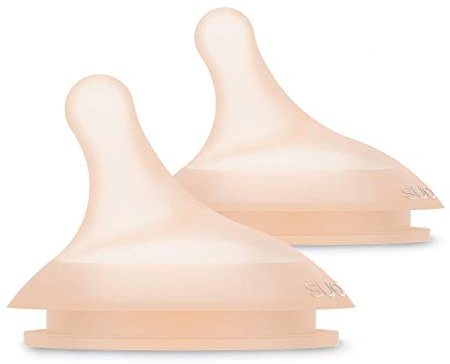 Suavinex, Lot de 2 Tetines pour Biberon Anti Colique Zero Zero. Débit Spécial Allaitement (A), Débit Adaptable, Proportionnel à la Succion, Tétine pour Biberon Zero Zero, en Silicone, +0 Mois, 2 U