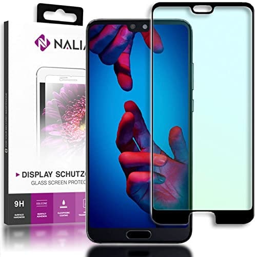 NALIA Cristal Templado compatible con Huawei P20 Pro, Vidrio Blindado Película Protectora 9H Film, LCD Screen-Protector de Pantalla Fina Telefono Smart-Phone Tempered-Glass - Transparente (Negro)