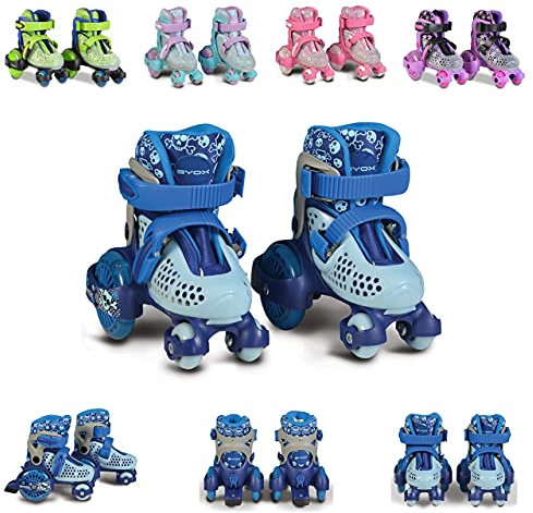 Byox Rollschuhe Beetle Größe XS 26-29, PU-Rollen, ABEC-5 Lager, Stopper hinten blau