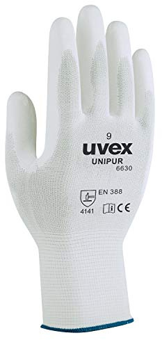 uvex 6094311 Nylon/PU-Strick-HS,Unipur 6630,Gr.11 Schutzhandschuh, Weiß, 11