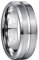 NUNCAD Men's Rings Silver 8mm Tungsten Wedding Ring for Men Simple Band Ring with Center Groove Beveled Edges Size P1/2