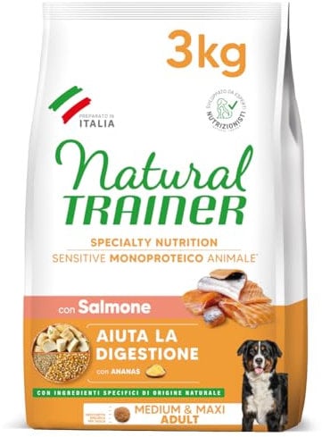 Natural Trainer Sensitive No Gluten Cibo per Cani Adulti con Salmone, 3Kg