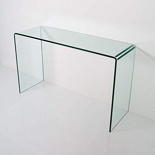 Mesa consola de cristal curvado transparente SMALLE L.120 P.40 H.80