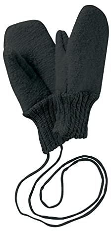 Disana WALK-HANDSCHUHE Baby & Kinder - 100% Bio-Merino, Wollwalk – wetterfest & super warm - unisex in 3 Größen - nachhaltig & fair – mit Strickkordel verbunden - made in Germany | Anthrazit Gr. 2