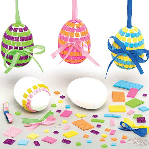 Baker Ross Mosaik Osterei Bastelset für Kinder (4 Stück) Steckspiel Kreativset zum Basteln zu Ostern