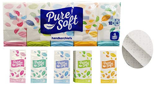 XXL Pack Papiertaschentücher Taschentücher a 10 Stück 4-lagig 100% Zellstoff (100 pack x10 Stück)