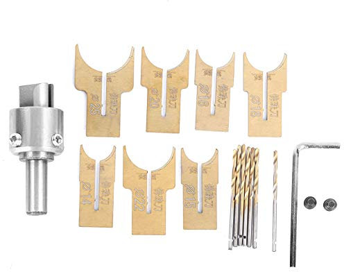 Heayzoki 18 pièces/Ensemble kit de Fraise de Foret de Fabricant de Perles en Bois, perceuse de Perles, forets de Perles à Billes roulantes, Outil de Travail du Bois pour ébène