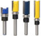 ExcInter 4Pcs 1/4'' Shank Flush Trim Pattern Router Bit Template Router Set Woodworking Top Bearing Milling Tools for Wood Hardwood Particleboard MDF