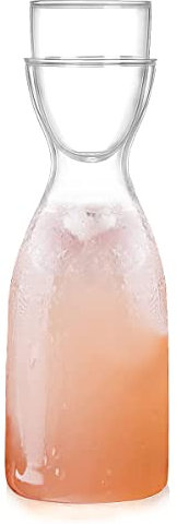 Ensemble de carafe à eau de chevet avec gobelet en verre pour salle de bain, lave-bouche, carafe à décanter avec tasse en verre, table de chevet ou cuisine, 600 ml