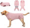 Hjumarayan OP Body Hund Kastration Hündin - Hundebody nach Kastration Medizinischer Body Hund Atmungsaktive für Kleine Mittele Große Hunde, Alternative zur lästigen Halskrause, Rosa Gestreifter XL