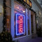 SOLIDEE Neon Schild, Leuchtreklame OPEN LED Neonlicht, Acryl Neon Sign Angetrieben Durch USB mit Dimmbaren Schaltern, Leuchtschild für Zimmer Deko, Party, Bar, Geschäft, Restaurant, Cafe - Rot Blau