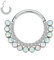 AROWRO 16G Septum Schmuck Septum Ring 10mm Daith Ohrringe Septum Clicker Nasenringe CZ Opal Daith Piercing Schmuck Helix Tragus Rook Lobe Ohrringe 316L Chirurgenstahl Knorpelohrring Silber