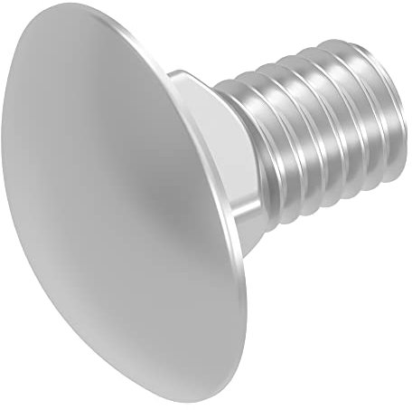 SECCARO Schlossschraube M6 x 12 mm, Edelstahl V2A VA A2, DIN 603 / ISO 8677, Flachrundkopf mit Vierkantansatz, Vollgewinde, 20 Stück