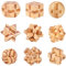 Casse-Tête en Bois Set, 3D IQ Puzzle Esprit Test Jouet, Jouet de Puzzle en Bois Jeu Éducatif Logique Cadeau pour Enfants, Adolescents et Adulte, 9 Pièces