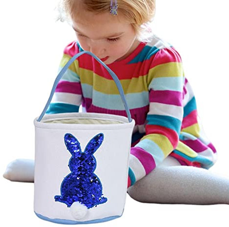AUTOECHO Ostereier-Jagd-Tasche | Osterhasen-Geschenk-Bonbontüten,Ostergeschenktüten Häschen Leckerlitüten mit Griff für Osterparty Dekoration, Aufbewahrung von Spielzeug Süßigkeiten Geschenken