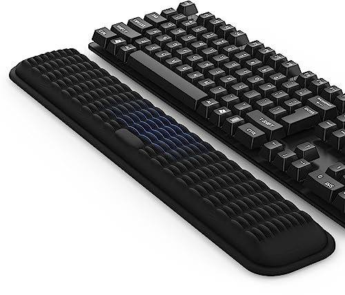 MEKASS Tastatur-Handgelenkauflage, weiche Memory-Schaumstoff-Handgelenkstütze für Tastatur, Tastatur-Pad zur Linderung von Hand- und Handgelenkschmerzen, Spielen, Lernen (klassisches Schwarz)