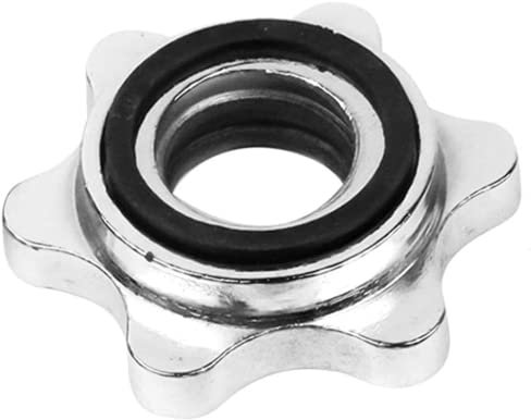 2 Stück Standard-Langhantel-Schraubklemmen, Gummi-Stahl, rutschfeste Drehverschlüsse für Hantelscheiben (Innendurchmesser: 2,5 cm)