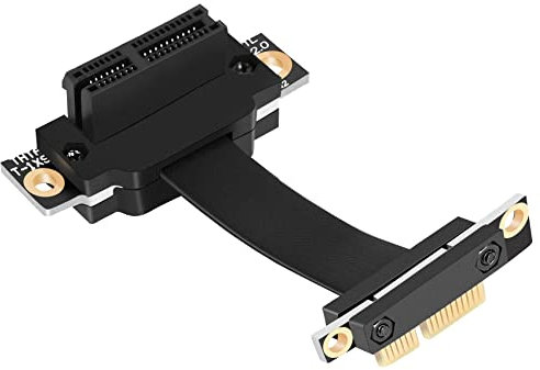 Gokelomg PCIE X1 Riser-Kabel Dual 90-Grad-Rechtwinkliges PCIe 3.0 X1 X1-VerläNgerungskabel 8 Gbit/S PCI Express 1X Riser-Karte - 5 cm