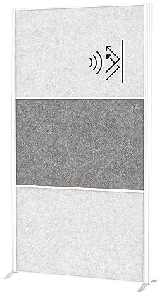 MAUL Trennwand Akustik MAULconnecto 180x100cm | Raumteiler für Büro und Schreibtisch | Freistehender Raumtrenner mit Standfüßen | Ideal als Sichtschutz und Schallschutz |Allergikerfreundliches Vlies