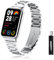 LanQii Armband für Xiaomi Smart Band 9 Pro/Band 8 Pro/Xiaomi Redmi Watch 5/Watch 4, Edelstahl Metall Uhrenarmband Ersatzarmband für Xiaomi Band 9 Pro/Mi Band 8 Pro/Redmi Watch 5/Watch 4 - Silber