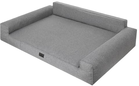 DOGGY Hundebett, Hundematratze, Hundecouch, für kleine und große Hunde, Hundekissen, Hundekorb, Haustier, Schlafplatz, Hundemöbel, Anthrazite, XXL: 116x78cm