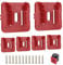 EFUTURETIME 6 x Battery Holder for Milwaukee 18V Wall with 12 Screws, Battery Compartment Compatible with Milwaukee 48-11-1815, M18 48-11-1828, M18 48-11-1850, M18 48-11-1860, Red (No Battery)