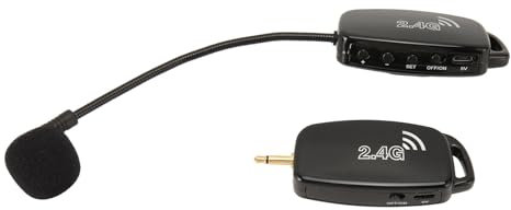 Lazmin112 Erhu-Mikrofon 2,4 G Kabellos, Anti-Interferenz, Plug-and-Play, Rauschunterdrückung, Violin-Mikrofon-Tonabnehmer für Instrumente mit 3,5 Mm auf 6,35 Mm Adapter, für Erhu