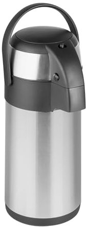 Innoteck Essentials Airpot - Thermos in acciaio inox da 3 l, con pompa per tè e caffè, adatto per bevande calde e fredde fino a 24 ore, con chiusura di sicurezza e maniglia per il trasporto