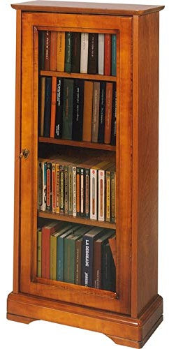 ACTUAL DIFFUSION Vitrine 1 Porte Vitrée plaquée Merisier 6 Niches L 49.4 H 105.8 P 21.5 cm