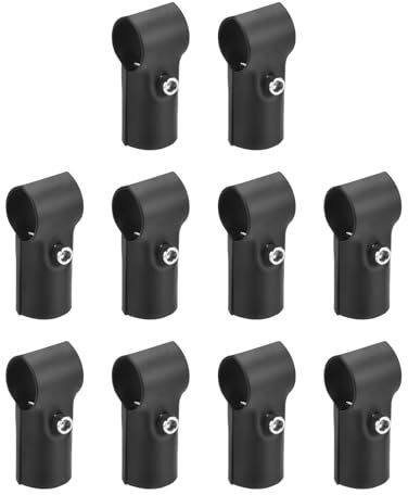 QUARKZMAN Connettore per Tubo Raccordi Strutturale Giunto Morsetti 180 Gradi 2 Vie, 10 Set Inossidabile Acciaio Morsetti Binari Terminali Montaggio Angolare per Tubo OD 25mm Nero