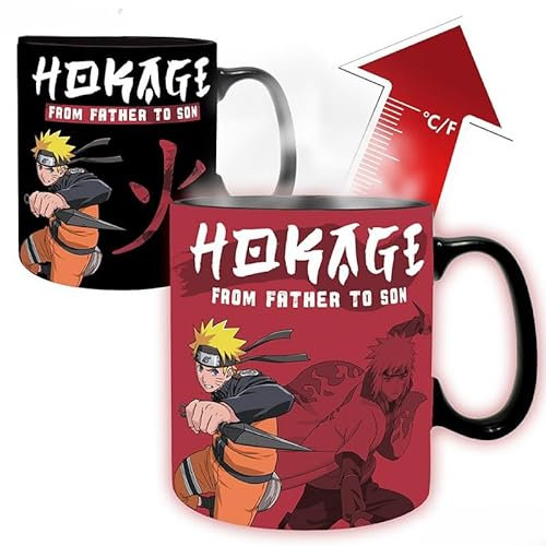 Good Gift The NARUTO SHIPPUDEN Taza Heat Change 460 ml FROM FATHER TO SON
