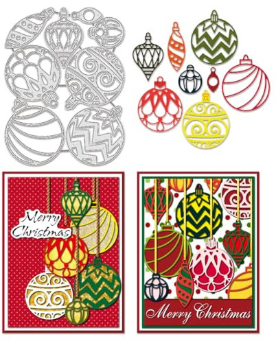 BENECREAT Weihnachtsglocke Stanzformen, Schneemann, Weihnachtslicht Kugel Kohlenstoffstahl Prägewerkzeug stanzt Metall Schablonen für DIY Scrapbooking, Fotoalbum, dekorative Prägung