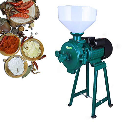 PUDLOR Mulino elettrico per cereali, 2200 W, mulino elettrico per cereali, riso e soia, con funnel 1400 r / min