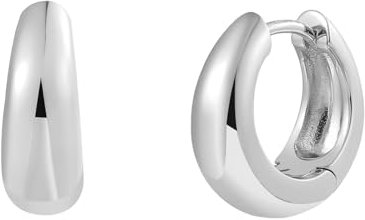 XENOX® Dome Medium Creolen - Damen Ohrringe aus hochwertigem 925/- Sterlingsilber | XS10371