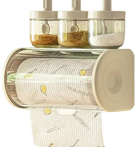 Porte-rouleau de papier essuie-tout, support mural avec couvercle, pour cuisine, salle de bain