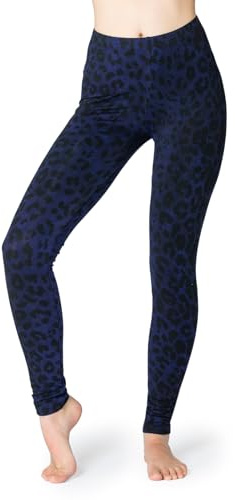 PANASIAM Leo Leggings Damen - Batik Leopardenmuster - Sport Tights lang | handgefärbtes Unikat, weich & elastisch, Sporthose für Yoga, Fitness & Freizeit, atmungsaktiv, Viskose mit Elasthan